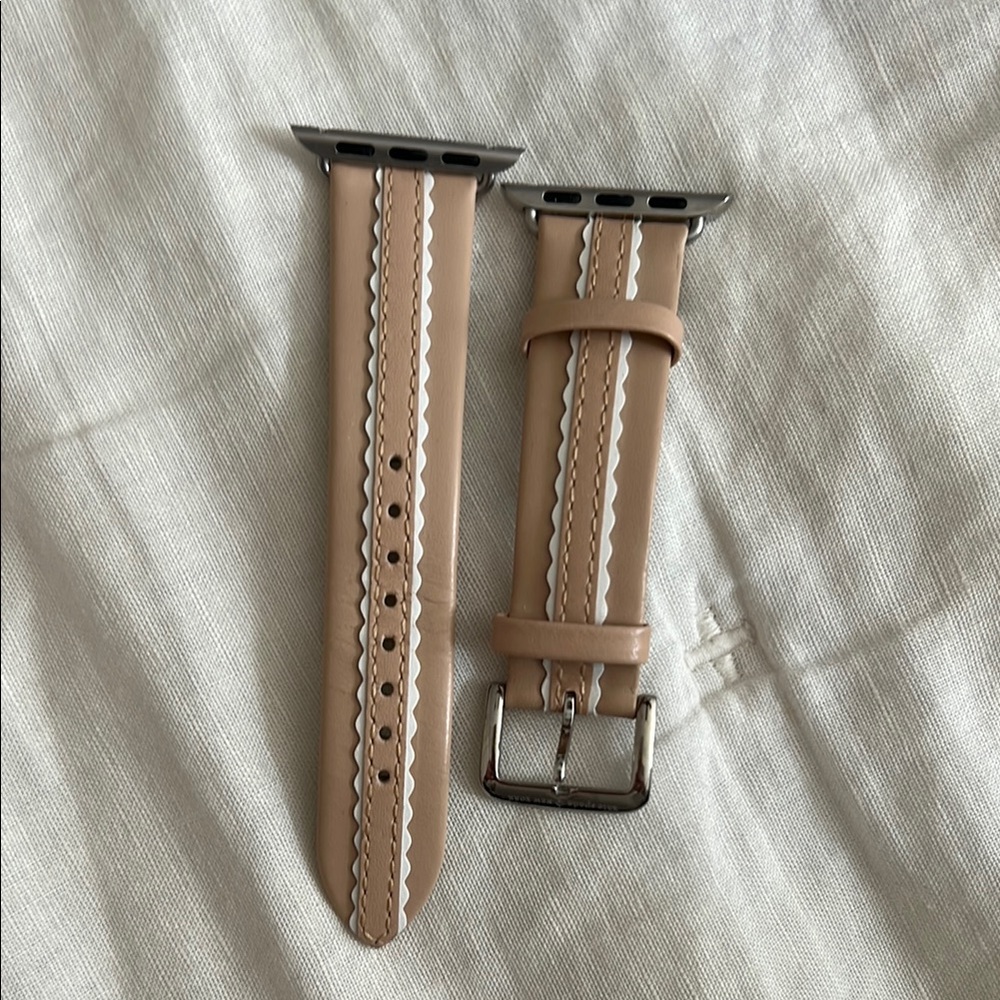 Kate Spade Tan Leather Watch Strap with White Stitching